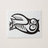 フクロウ記号（黒） ジグソーパズル (横)