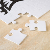 フクロウ記号（黒） ジグソーパズル (側面)