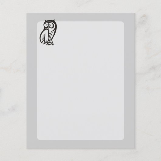 フクロウ記号（黒） チラシ (正面)