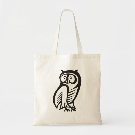 フクロウ記号（黒） トートバッグ (正面)