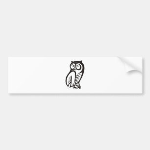 フクロウ記号(黒) バンパーステッカー