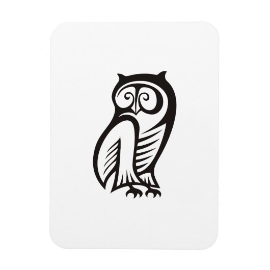 フクロウ記号(黒) マグネット (縦)