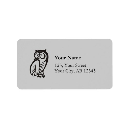 フクロウ記号（黒） ラベル (正面)