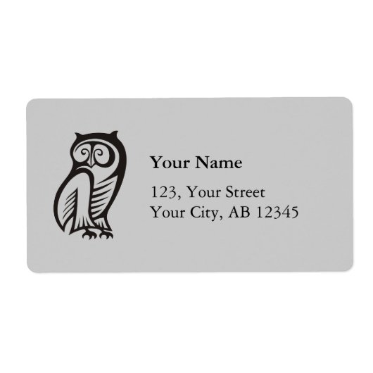 フクロウ記号（黒） ラベル (正面)