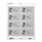 フクロウ記号（黒） ラベル (フルシート)