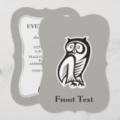 フクロウ記号（黒） 招待状 (正面/裏面)