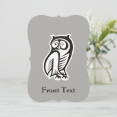 フクロウ記号（黒） 招待状 (スタンド正面)