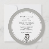 フクロウ記号(黒) 招待状 (裏面)