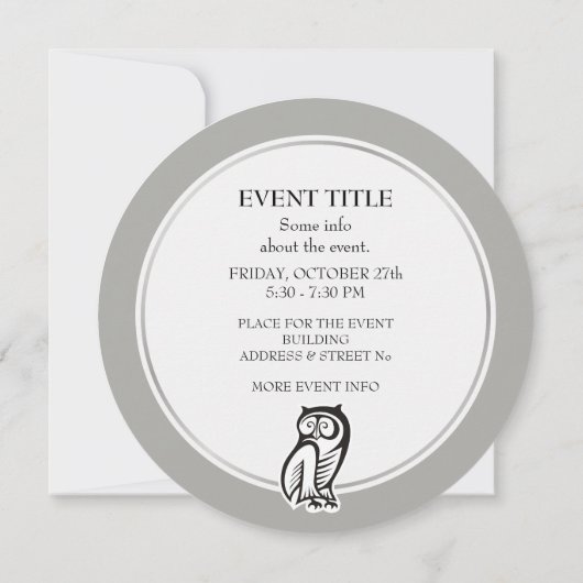 フクロウ記号（黒） 招待状 (裏面)