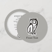フクロウ記号（黒） 招待状 (正面/裏面)