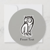 フクロウ記号(黒) 招待状 (正面)