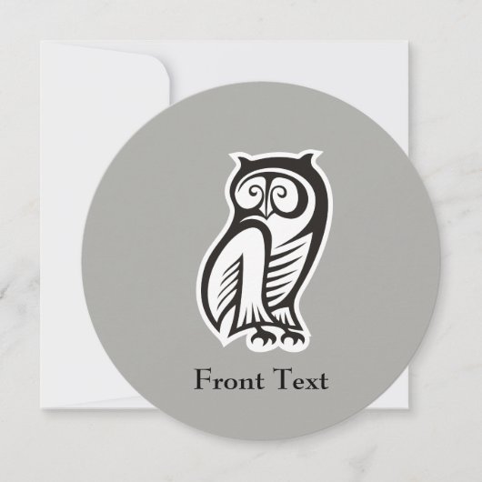 フクロウ記号（黒） 招待状 (正面)