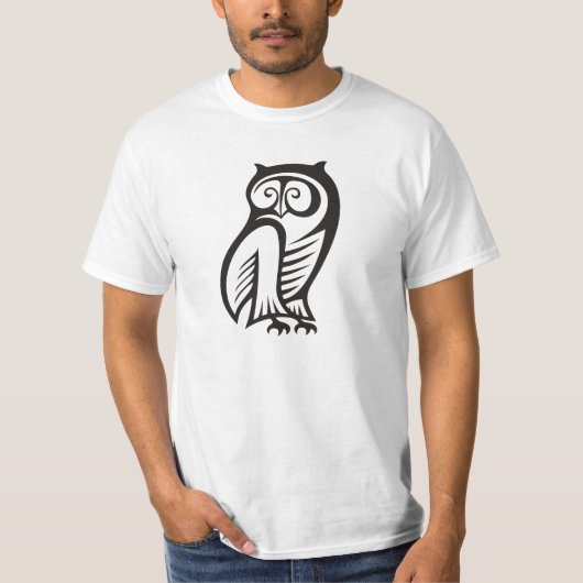 フクロウ記号(黒) Tシャツ (正面)