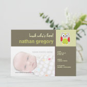 フクロウ誕生の告知 案内状 (スタンド正面)