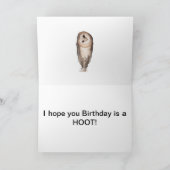 フクロウ誕生日カード。 カード (内部)