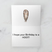 フクロウ誕生日カード。 カード (内部)