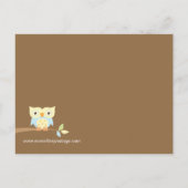 フクロウ誕生日パーティーの招待 インビテーションポストカード (裏面)