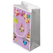 フクロウ誕生日パーティーキュート スモールペーパーバッグ (正面アングル)