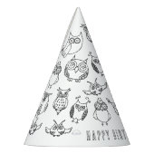 フクロウ誕生日パーティーハット パーティーハット (左)