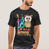 フクロウ誕生日18歳の子供18thフクロウ誕生日 tシャツ (正面)