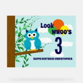 フクロウ誕生日 アクリルサイン (正面)