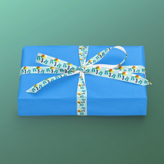 フクロウ誕生日 サテンリボン