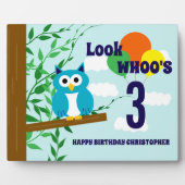 フクロウ誕生日 フォトプラーク (正面)