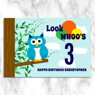 フクロウ誕生日 ポスター