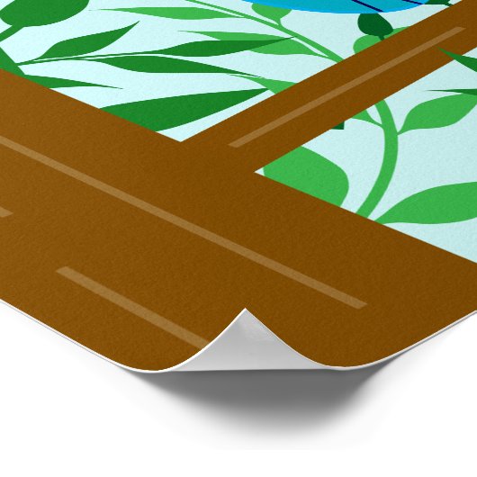 フクロウ誕生日 ポスター (角)