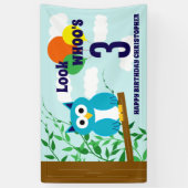 フクロウ誕生日 横断幕 (縦)