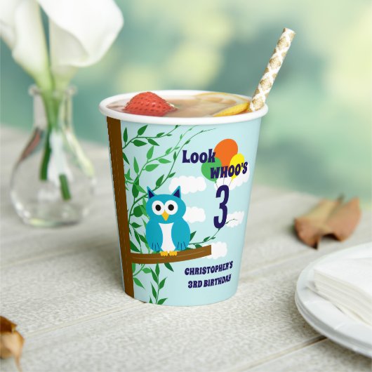 フクロウ誕生日 紙コップ (インサイチュ)