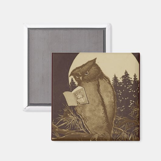 フクロウ読は月明かりの下 マグネット (正面/裏面)