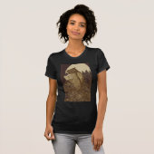 フクロウ読は月明かりの下 Tシャツ (正面フル)