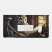 フクロウ読座って本だ デスクマット (キーボード&マウス)