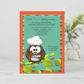 フクロウ調理師BBQ招待状 招待状 (スタンド正面)