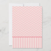 フクロウ赤ちゃんシャワーサンキューカード | Pink Chevron Girl ノートカード (裏面)