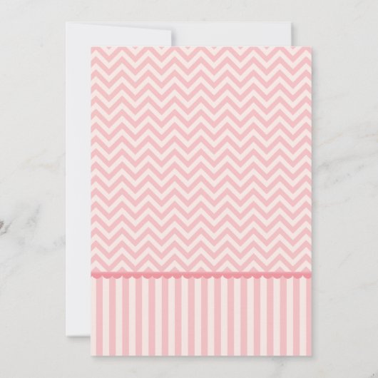 フクロウ赤ちゃんシャワーサンキューカード | Pink Chevron Girl ノートカード (裏面)