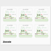 フクロウ赤ちゃんシャワーシール/ラベル | Green Chevron スクエアシール (シート)