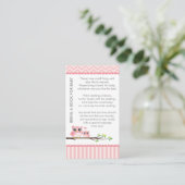 フクロウ赤ちゃんシャワーピンク本シャワーインサートをもたらす エンクロージャーカード (スタンド正面)