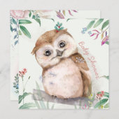 フクロウ赤ちゃんシャワー招待状 シーズンカード (正面/裏面)