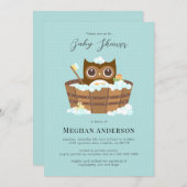 フクロウ赤ちゃんシャワー招待状 招待状 (正面/裏面)