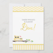 フクロウ赤ちゃんシャワー招待状 |黄色い山形 招待状 (裏面)