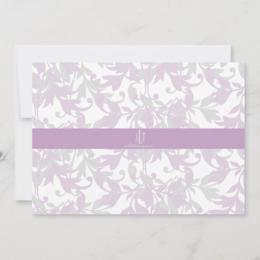 フクロウ赤ちゃんシャワー招待状for Girls, Purple - 730 招待状 (裏面)