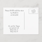 フクロウ赤ちゃんシャワー インビテーションポストカード (裏面)