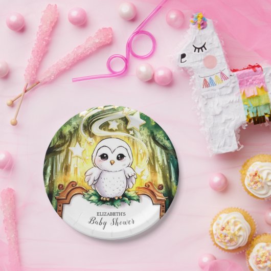 フクロウ赤ちゃんシャワー ペーパープレート (パーティー)