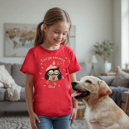 フクロウ赤Tシャツより愛せよ Tシャツ