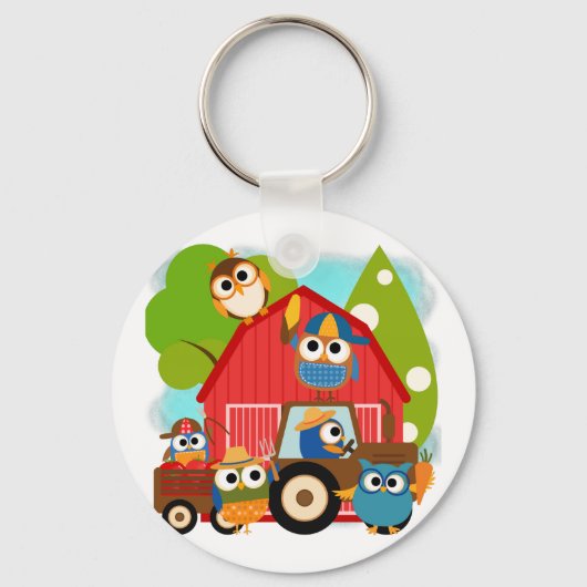フクロウ農家 キーホルダー (正面)