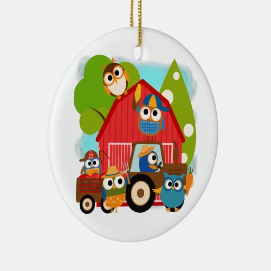 フクロウ農家 セラミックオーナメント (右)