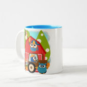 フクロウ農家 ツートーンマグカップ (正面左)