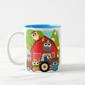 フクロウ農家 ツートーンマグカップ (左)